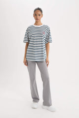 DeFactoFit Oversize Fit Slogan Printed Sports T-Shirt