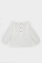 Girl Baby Crew Neck Floral Flam Poplin Shirt