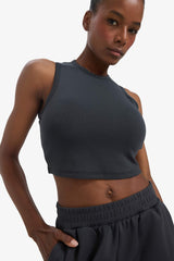 DeFactoFit Crop Top Crew Neck Modal Sports Tank Top