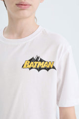 Boys Batman Crew Neck Back Printed Short Sleeve T-Shirt