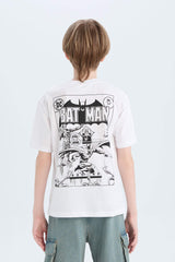 Boys Batman Crew Neck Back Printed Short Sleeve T-Shirt