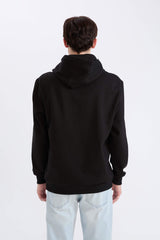 Regular Fit Hooded Printed Sweatshirt