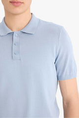 Standard Fit Short Sleeve Knitwear Polo T-Shirt