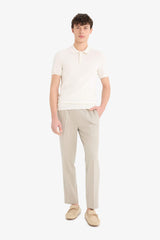 Standard Fit Short Sleeve Knitwear Polo T-Shirt