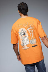 100% Cotton Tom & Jerry Boxy Fit Crew Neck Back Printed Short Sleeve T-Shirt