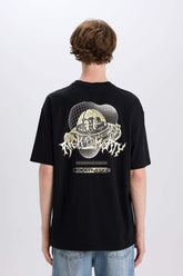 100% Cotton Rick and Morty Boxy Fit Crew Neck Back Printed Short Sleeve T-Shirt