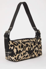 Women's Leopard Patterned Faux Leather Shoulder Bag