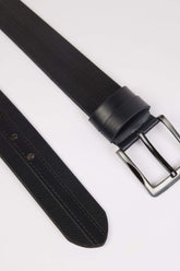 Mens Rectangular Buckle Faux Leather Jean Belt