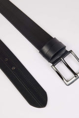 Mens Rectangular Buckle Faux Leather Jean Belt