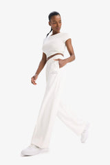 DeFactoFit Wide Leg Double Pocket Standard Length Sports Trousers