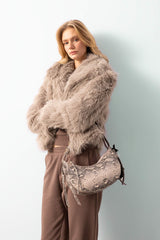 Women's Faux Leather Snake Skin Patterned Shoulder Bag