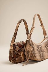 Women's Faux Leather Snake Skin Patterned Shoulder Bag