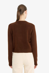 Regular Fit Crew Neck Basic Flat Buttoned Soft Touch Knit Cardigan