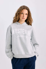 Oversize Wide-Mould Hooded Printed Thick Sweatshirt