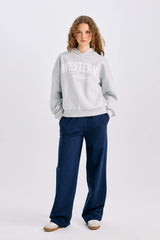 Oversize Wide-Mould Hooded Printed Thick Sweatshirt