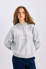 Oversize Wide-Mould Hooded Printed Thick Sweatshirt