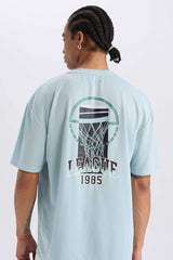 DeFactoFit Boxy Fit Crew Neck Printed Sports Tulle T-Shirt