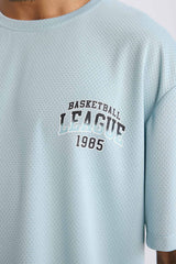 DeFactoFit Boxy Fit Crew Neck Printed Sports Tulle T-Shirt