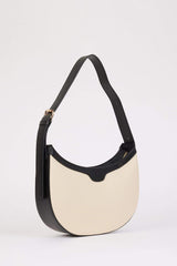 Women's Canvas Look Faux Leather Shoulder Bag