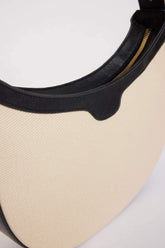 Women's Canvas Look Faux Leather Shoulder Bag