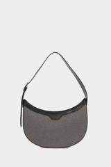 Women's Canvas Look Faux Leather Shoulder Bag