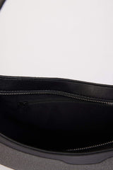 Women's Canvas Look Faux Leather Shoulder Bag