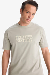 100% Cotton Regular Fit Crew Neck Printed Short Sleeve T-Shirt