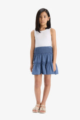 Girls Gipel Flounce Viscose Skirt