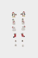 Women's Set of 6 Christmas Themed Earrings