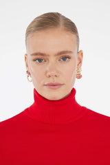 Women New Year Themed 2-Piece Gold Earrings