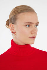 Women New Year Themed 2-Piece Gold Earrings