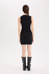 Bodycon Crew Neck Mini Dress