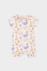 Baby Girl Newborn Animal Patterned Cotton Jumpsuit