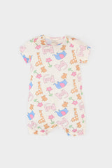 Baby Girl Newborn Animal Patterned Cotton Jumpsuit