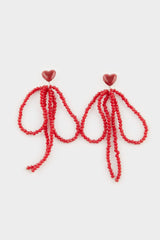 Women's Red Patterned Earrings