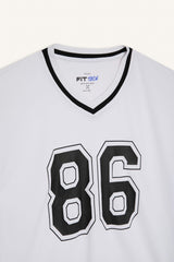 DeFactoFit Quick Dry Oversize Wide Mold V Neck Printed Sports Short Sleeve T-Shirt