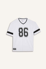 DeFactoFit Quick Dry Oversize Wide Mold V Neck Printed Sports Short Sleeve T-Shirt