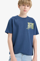 Boys Crew Neck Printed Short Sleeve T-Shirt