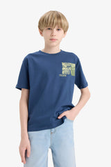Boys Crew Neck Printed Short Sleeve T-Shirt