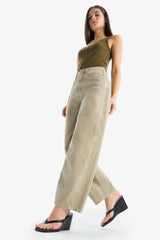 Baggy Fit Washed Normal Waist Gabardine Trousers