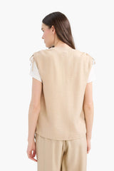 Regular Fit V-Neck Sleeveless Blouse