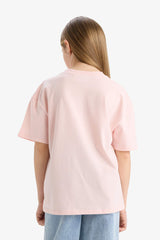 Girls Harry Potter Oversize Wide Pattern Crew Neck Short Sleeve T-Shirt