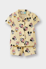 Disney Mickey & Minnie Baby Girl Pajama Set Short Sleeve Cotton Elastic Waist Shorts