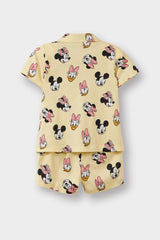 Disney Mickey & Minnie Baby Girl Pajama Set Short Sleeve Cotton Elastic Waist Shorts
