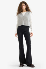 Regular Fit V-Neck Buttoned Knitted Vest with Pockets