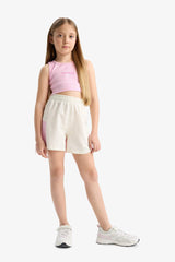 Girl 2-Piece Set Printed Sleeveless T-Shirt Shorts