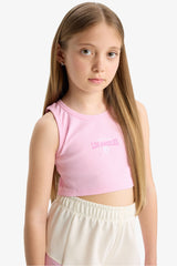 Girl 2-Piece Set Printed Sleeveless T-Shirt Shorts