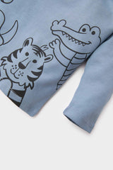 Men's Baby Bike Collar Animal Patterned Long Sleeve T-Shirt