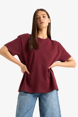 Oversize Wide Pattern Crew Neck Short Sleeve T-Shirt