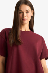 Oversize Wide Pattern Crew Neck Short Sleeve T-Shirt